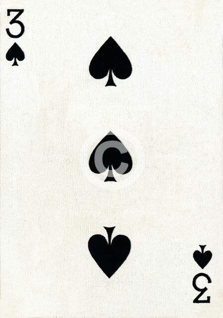 3 of Spades from a deck of Goodall & Son Ltd. playing cards, c1940. Artist: Unknown.