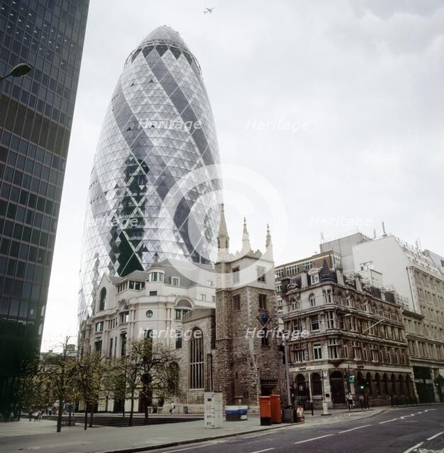 30 St Mary Axe, City of London, 2000s. Artist: Unknown.