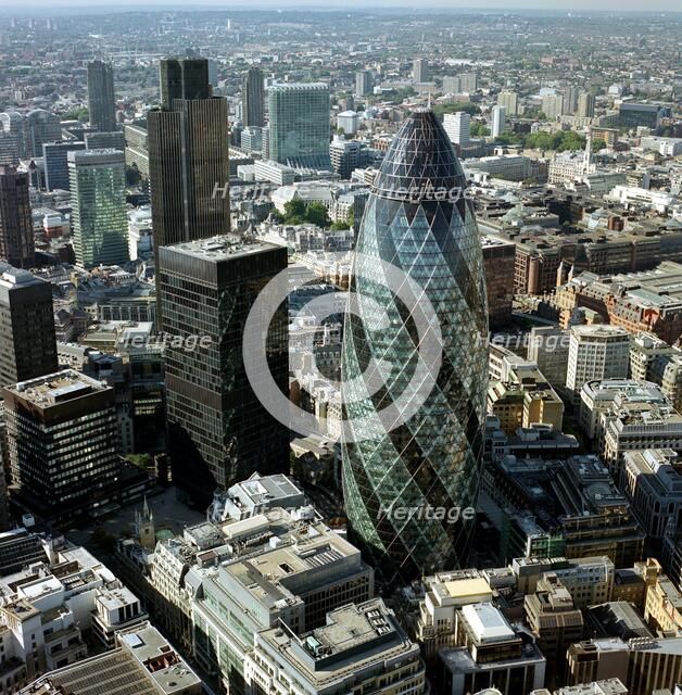 30 St Mary Axe, City of London, 2000s. Artist: Unknown.