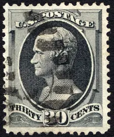 30c Alexander Hamilton single, 1870. Creator: Unknown