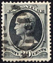 30c Alexander Hamilton single, 1870. Creator: Unknown