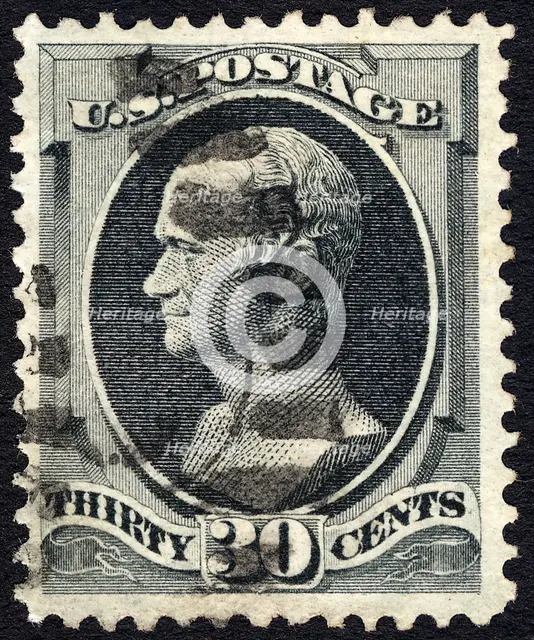 30c Alexander Hamilton single, 1870. Creator: Unknown.