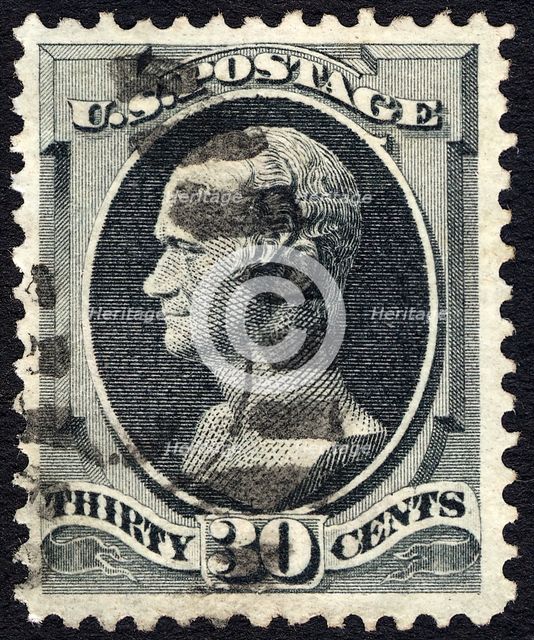30c Alexander Hamilton single, 1870. Creator: Unknown.