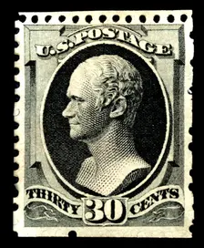 30c Alexander Hamilton special printing single, 1875. Creator: Continental Bank Note Company