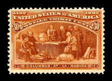 30c Columbus at La Rabida single, 1893. Creator: American Bank Note Company
