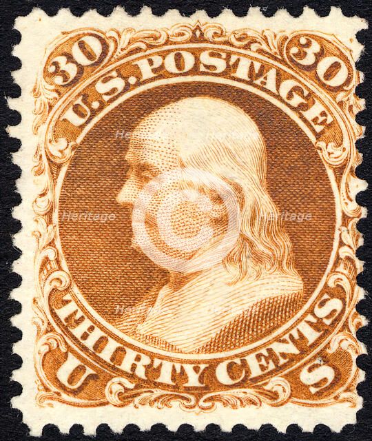 30c Franklin re-issue single, 1875. Creator: Unknown.