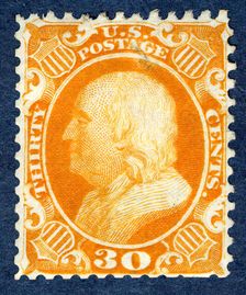 30c Franklin reprint single, 1875. Creator: Continental Bank Note Company