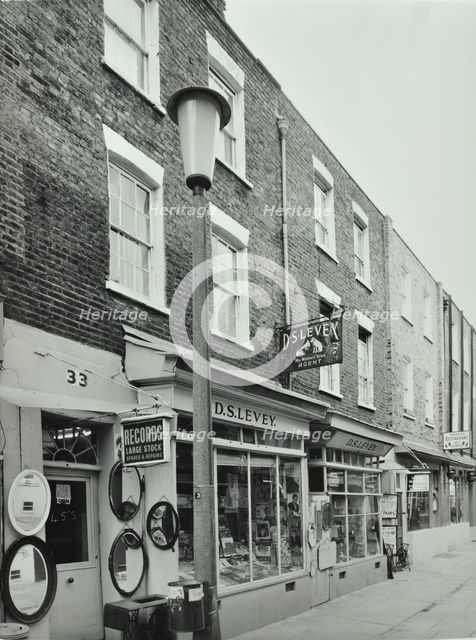 33-39 Camden Passage, London: front elevations, record shop, 1972. Creator: Unknown.