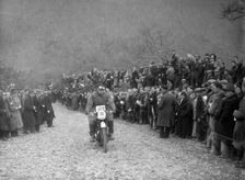 347 cc AJS of RW Cassam competing in the MCC Lands End Trial, Beggars Roost, Devon, 1936. Artist: Bill Brunell