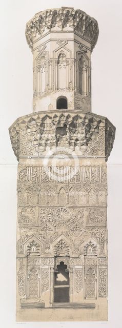 38. Minaret, Mosquée Mohammed el Naçer, au Kaire (partie infér. et partie supér.), 1843. Creator: Joseph Philibert Girault De Prangey.
