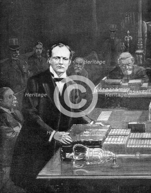 '7th May, The Meeting of the House of Commons', Westminster, London, 1910.Artist: Ralph Cleaver