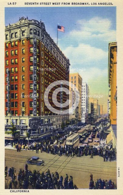 7th Street west from Broadway, Los Angeles, California, USA, 1931. Artist: Unknown