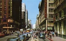 7th Street at Broadway, Los Angeles, California, USA, 1953