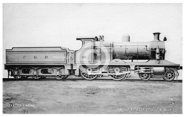 4-4-0 tender engine, steam locomotive built by Kerr, Stuart and Co, early 20th century.Artist: Raphael Tuck