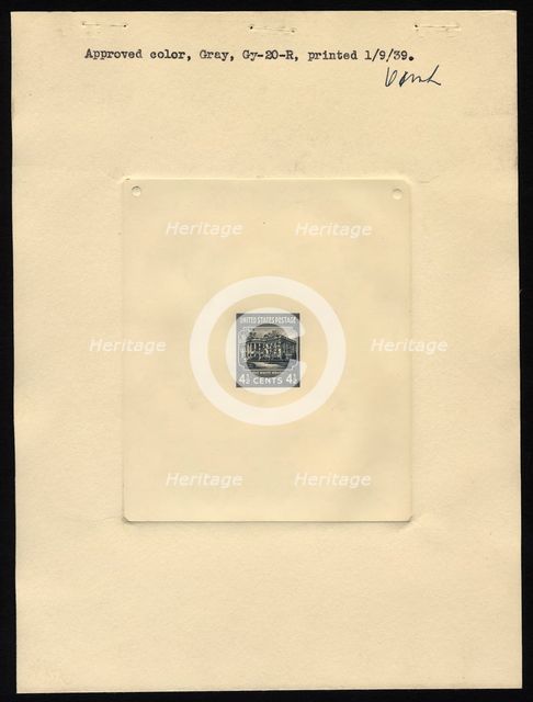 4 1/2c White House approved large die proof, 14072. Creator: Bureau of Engraving and Printing.