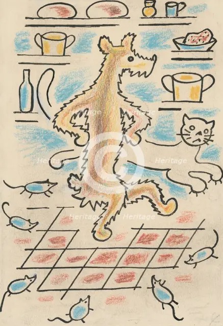 4. Talking about a dog and a cat, around 1928. Creator: Josef Capek.