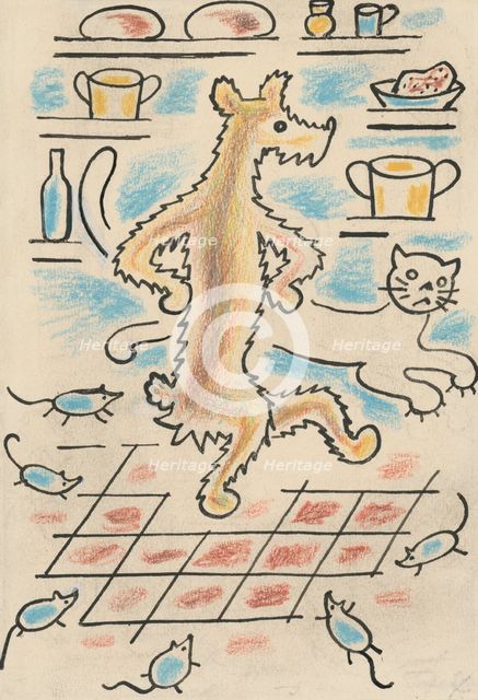 4. Talking about a dog and a cat, around 1928. Creator: Josef Capek.