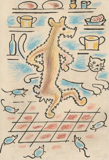 4. Talking about a dog and a cat, around 1928. Creator: Josef Capek