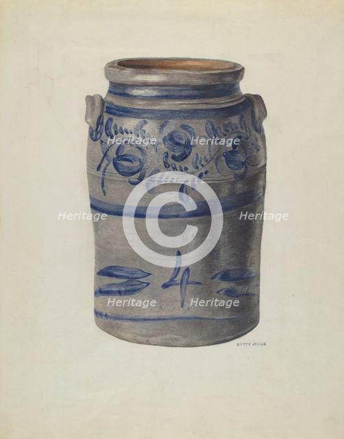 4 Gal Crock, c. 1940. Creator: Betty Jacob.