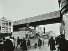 419-427 Brixton Road, Lambeth, London: looking south by Atlantic Road, 1961. Creator: Unknown