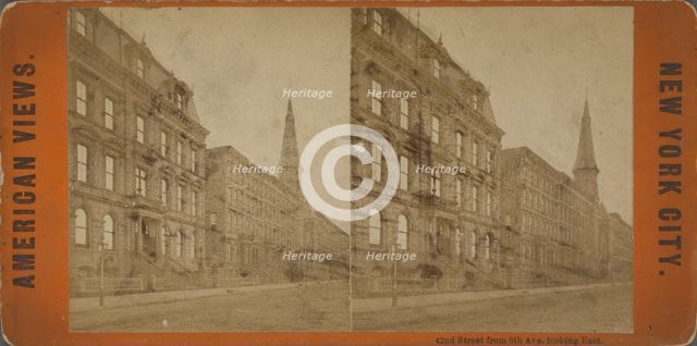 42nd Street from 6th Ave. looking east, c1850-1930. Creator: Unknown.