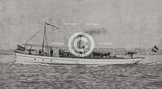 43-ton third-class gunboat "Ligera", which defeated the American torpedo boat "Cushing", Cuba, 1898. Creator: Unknown.