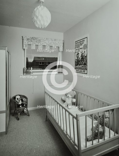 45 Enfield Chase, Houghton Regis, Dunstable, Bedfordshire: infant's bedroom, 1971. Creator: Unknown.