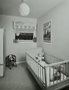 45 Enfield Chase, Houghton Regis, Dunstable, Bedfordshire: infant's bedroom, 1971. Creator: Unknown