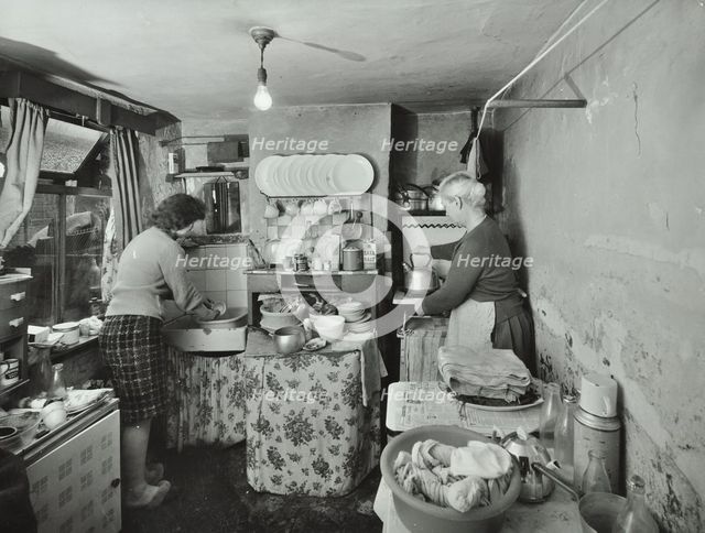 47 Monier Street, Poplar, London: kitchen in dilapidated condition, 1962. Creator: Unknown.