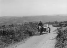 498 cc Coventry Eagle and sidecar of FW Osborne competing in the MCC Torquay Rally, 1938. Artist: Bill Brunell