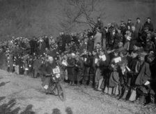 499 cc Vincent-HRD of W Clarke competing in the MCC Lands End Trial, Beggars Roost, Devon, 1936. Artist: Bill Brunell