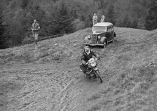 490 cc AJW of GEH Godber-Ford competing in the MCC Edinburgh Trial, Roxburghshire, Scotland, 1938. Artist: Bill Brunell