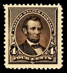 4c Abraham Lincoln single, 1890. Creator: American Bank Note Company