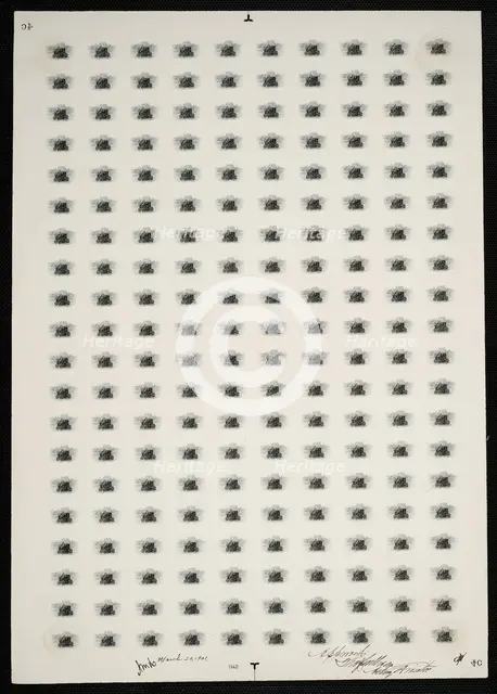 4c Electric Automobile in Washington vignette plate proof sheet, 487. Creator: Bureau of Engraving and Printing.