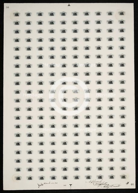 4c Electric Automobile in Washington vignette plate proof sheet, 487. Creator: Bureau of Engraving and Printing.