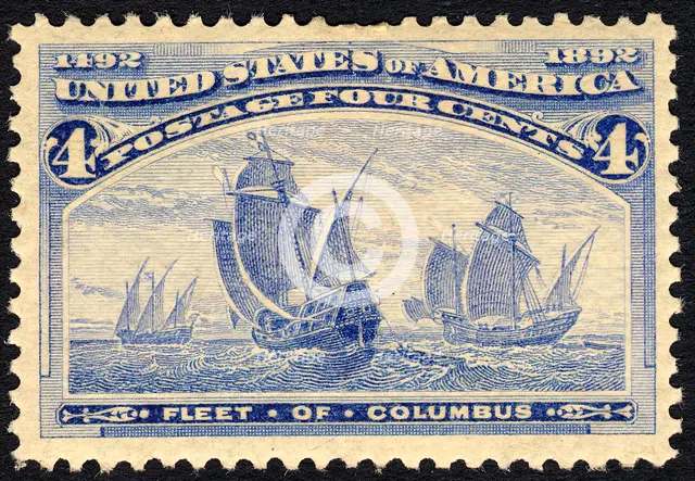 4c Fleet of Columbus single, 1893. Creator: American Bank Note Company.