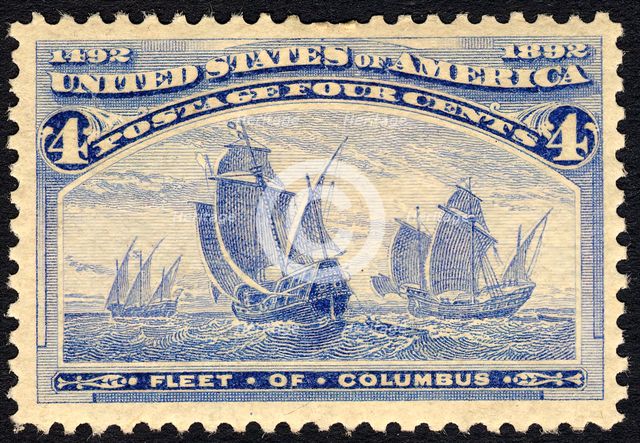 4c Fleet of Columbus single, 1893. Creator: American Bank Note Company.