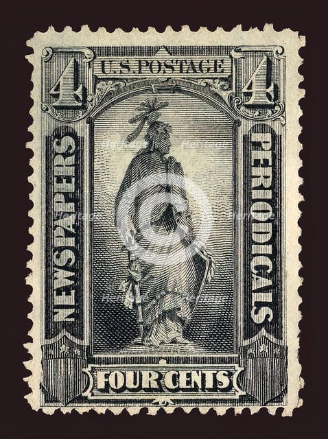 4c Statue of Freedom Newspapers and Periodicals imprint single, 1875. Creator: Unknown.