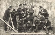 4th grade students of the Irkutsk Mining School with a teacher, 1914. Creator: Unknown