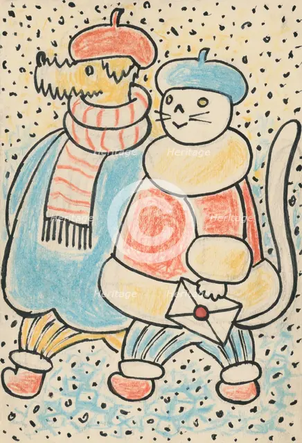 5. Talking about a dog and a cat, around 1928. Creator: Josef Capek.