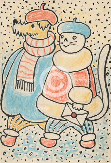5. Talking about a dog and a cat, around 1928. Creator: Josef Capek.