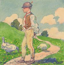 5.- Chasnik with geese, 1932. Creator: Gustav Mally