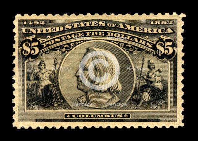 $5 Christopher Columbus single, 1893. Creator: American Bank Note Company.