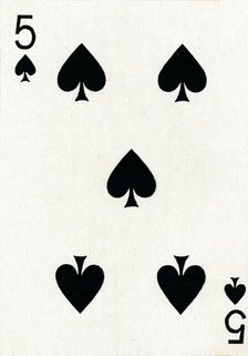 5 of Spades from a deck of Goodall & Son Ltd. playing cards, c1940
