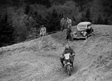 500 cc Ariel of GR Walling competing in the MCC Edinburgh Trial, Roxburghshire, Scotland, 1938. Artist: Bill Brunell