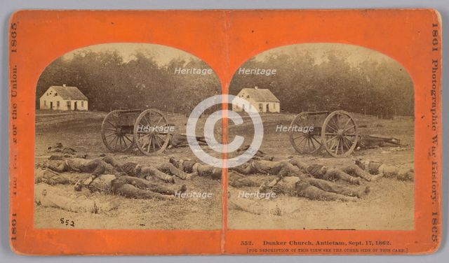 552. Dunker Church, Antietam, September 17, 1862, 1862. Creator: Alexander Gardner.