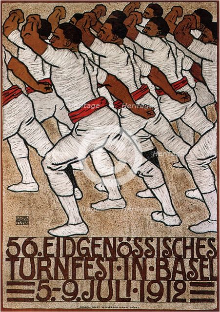 56th Federal Gymnastics Festival in Basel, 1912. Artist: Renggli, Eduard, the Younger (1882-1939)