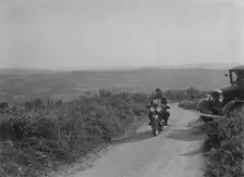 599 cc Panther motorcycle competing in the MCC Torquay Rally, 1938. Artist: Bill Brunell