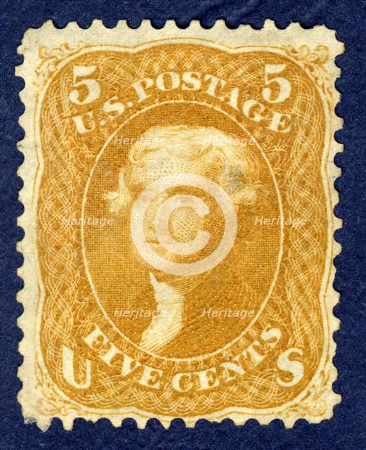 5c Jefferson single, 1861. Creator: National Bank Note Company.