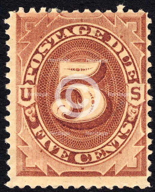 5c Postage Due single, 1879. Creator: Unknown.